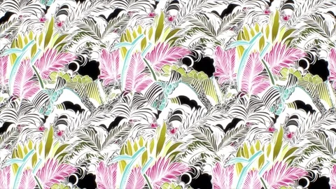 Tropical Botanical Pattern – Vertical Motion Animation Stock Footage 306389089