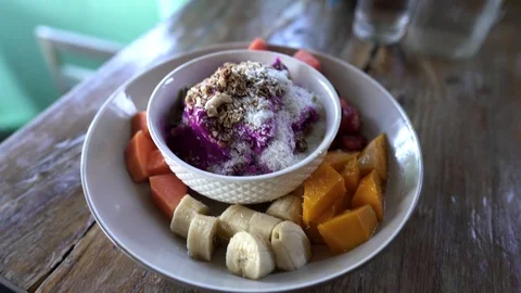 Tropical Breakfast Video stock 125506119