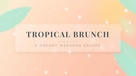 Tropical Brunch Background Aesthetic Template - Summer Vacation Lifestyle Vib 库存影片 336880126