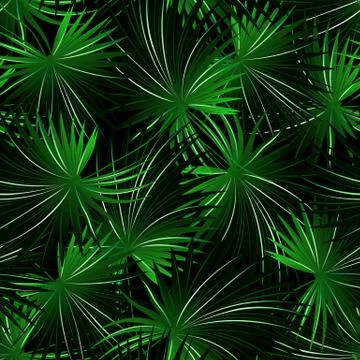 Tropical cabbage palm in a seamless pattern Stock Illustration