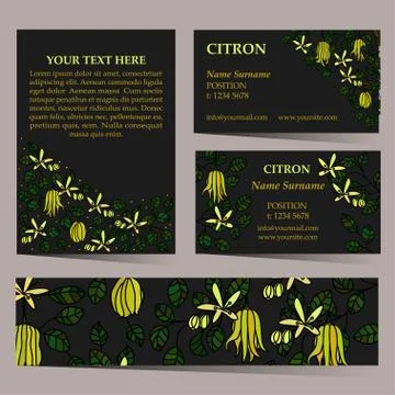 Tropical card set for different invitations Stock-Illustration