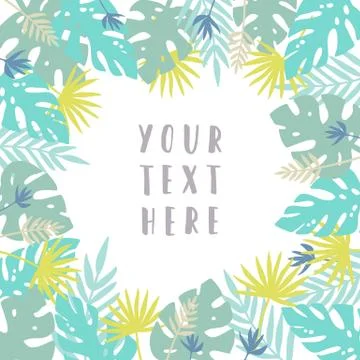 Tropical card template. Stock Illustration