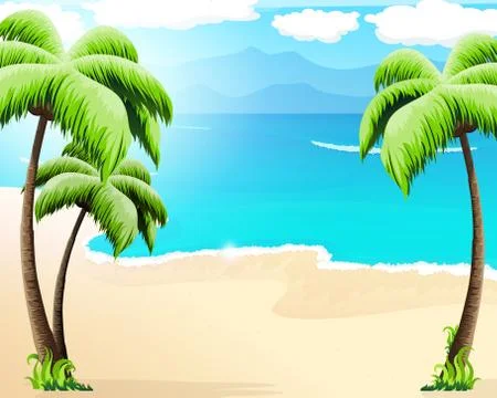 Tropical coast Stock Illustration