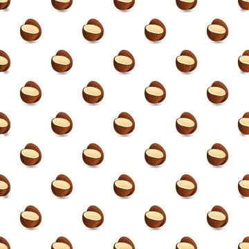 Tropical coconut halves seamless repeating food pattern Stock Illustration