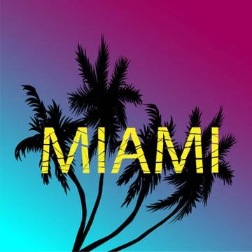 Tropical coconut palm trees.Vector colored illustration isolated on pink back Ilustración de archivo