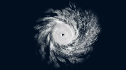 Tropical cyclone with alpha matte, CG animation Stockbeeldmateriaal 65029141