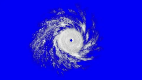 Tropical cyclone on blue Stock Footage 90459062
