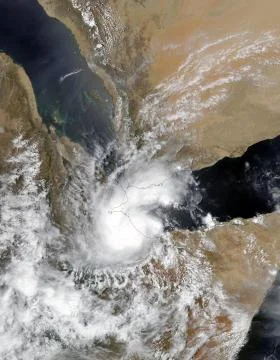 Tropical Cyclone Sagar. Elements of this image are furnished by NASA. Stock Photos