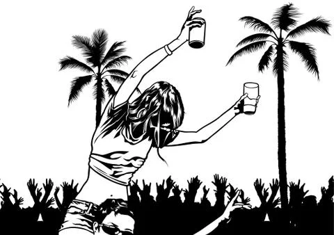 Tropical Dance Party Stock Illustration
