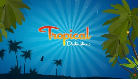 Tropical destinations Stock Illustration