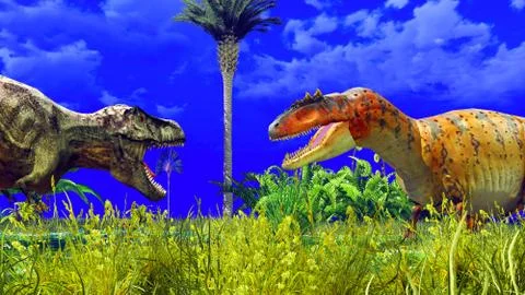 Tropical dinosaur park Illustrazione stock