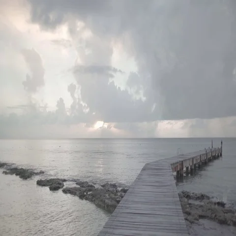 Tropical Dock at Dusk Stock Footage 69662987