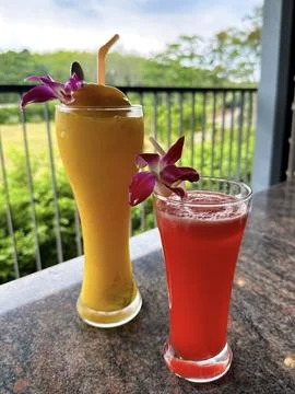 Tropical Drink Elegance Stock Photos