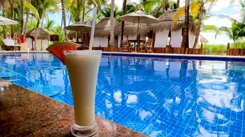 Tropical drink at a pool bar 4k Video stock 237168613