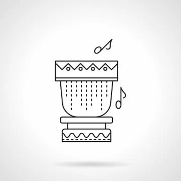 Tropical drum flat line vector icon Illustrazione stock