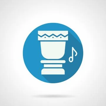 Tropical drum rhythm flat round vector icon Illustrazione stock