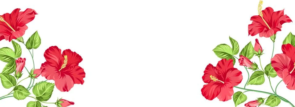 Tropical elements design template. Panoramic simple design with frame leaf イラスト素材