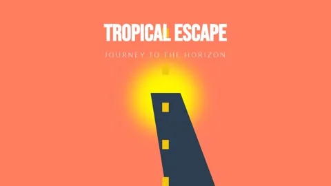 Tropical Escape Journey: Abstract Path Leading to Bright Sunrise Horizon Stock Footage 337503066