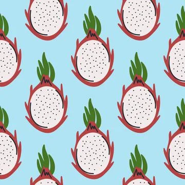 Tropical exotic background with dragon fruit Illustrazione stock
