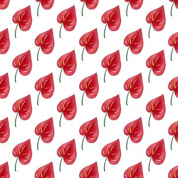 Tropical exotic flowers seamless pattern, design isolated elements on the white イラスト素材
