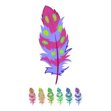 Tropical feather exotic bird vector cartoon graphic Illustrazione stock