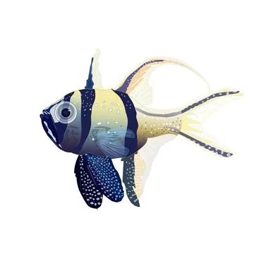Tropical fish isolated on white background. Stock Illustration