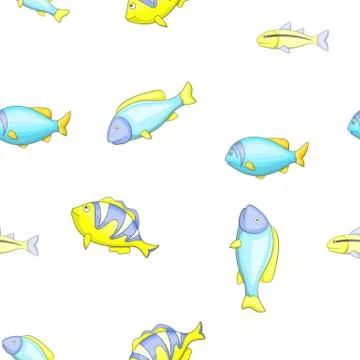 Tropical fish pattern, cartoon style イラスト素材