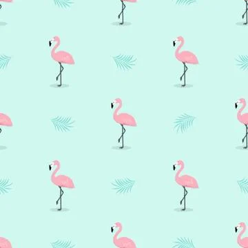 Tropical flamingo pattern Stock Illustration