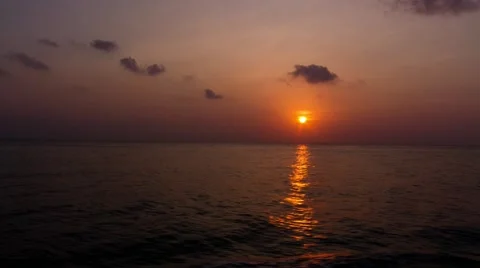 Tropical flat seas sunset Stock Footage 63749801