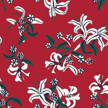 Tropical Floral Seamless Pattern Design Background Illustrazione stock