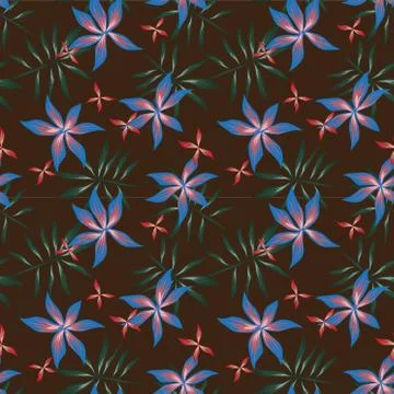Tropical Floral seamless Pattern Illustrazione stock