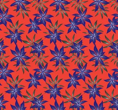 Tropical Floral seamless Pattern Illustrazione stock
