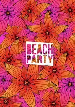 Tropical Flower Background - Vector Illustration Stock Illustration