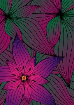 Tropical Flower Background - Vector Illustration Stock Illustration