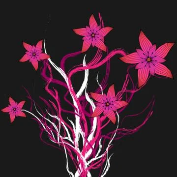 Tropical Flower Background - Vector Illustration Stock Illustration