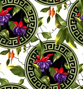 Tropical flower pattern. Illustrazione stock