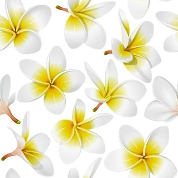 Tropical flowers seamless pattern Stock Illustration
