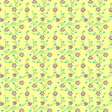 Tropical flowers vector seamless pattern with EPS vector file Stock Illustration