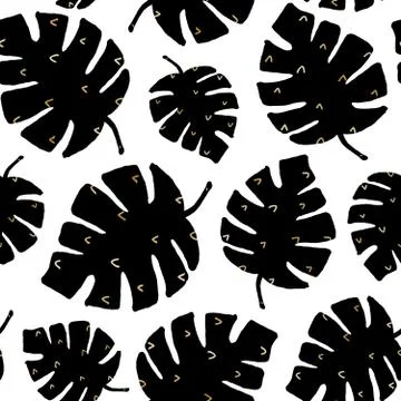 Tropical Foliage Seamless Pattern Stock Illustration