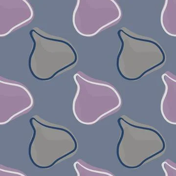 Tropical food seamless pattern with simple minimalistic fig silhouettes. Pale Illustrazione stock