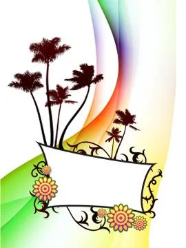 Tropical Frame on Abstract Background Stock Illustration