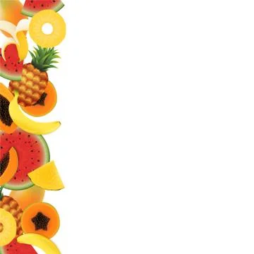 Tropical Fruit Background Stock Illustration