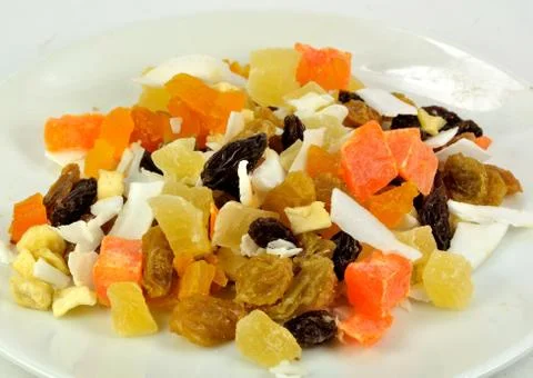 Tropical fruit bits Stock Photos