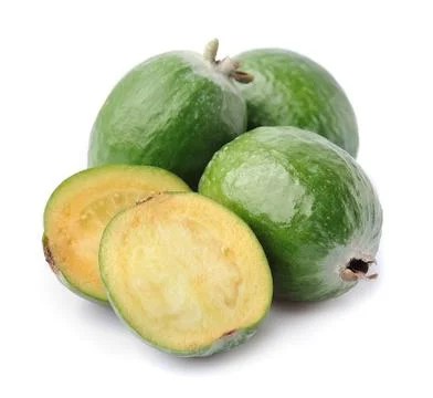 Tropical fruit feijoa. Stock Photos