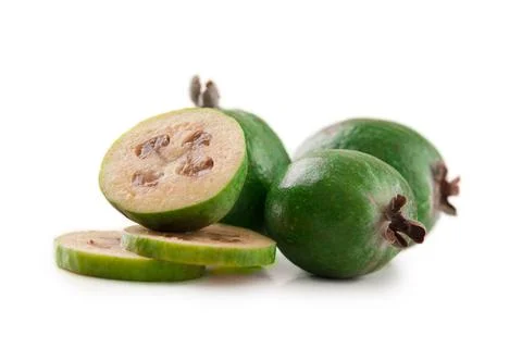 Tropical fruit feijoa Stock Photos