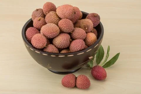 Tropical fruit - lychee Stock Photos