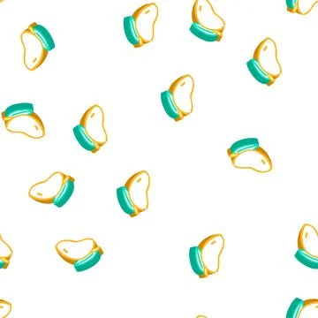 Tropical fruit mango isometric icon seamless pattern イラスト素材
