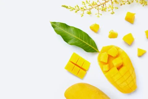 Tropical fruit, Mango  on white background. Stock Photos