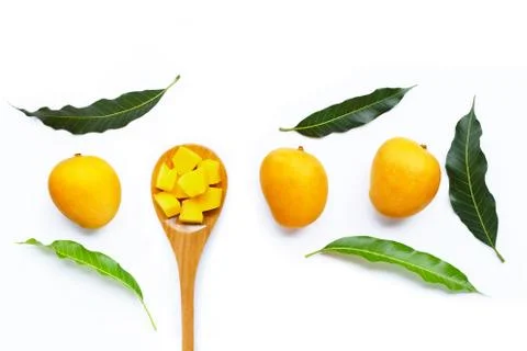 Tropical fruit, Mango  on white background. Stock Photos