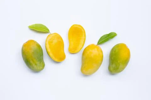 Tropical fruit, Mango  on white background. Stock Photos